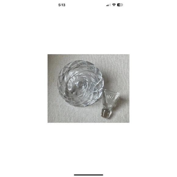 Mikasa Slovenia Round Perfume Bottle Cut Glass Crystal Bottle w/ Stopper Vintage - Picture 5 of 6